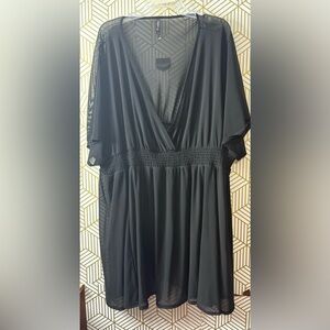 Torrid Mesh Smocked Waist Swim Cover-Up 4X 26